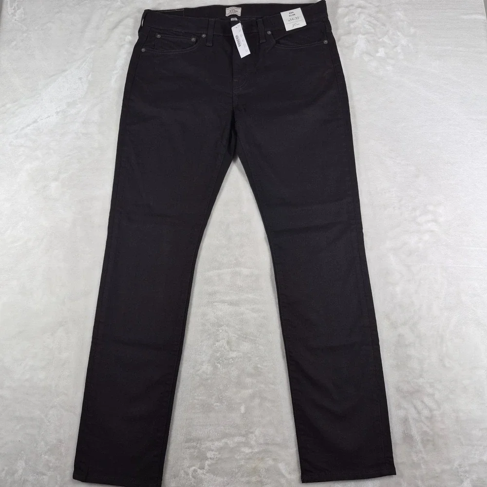 J. Crew 484 Slim Jeans Men's 34x32 Black Denim Stretch Casual Comfort NWT